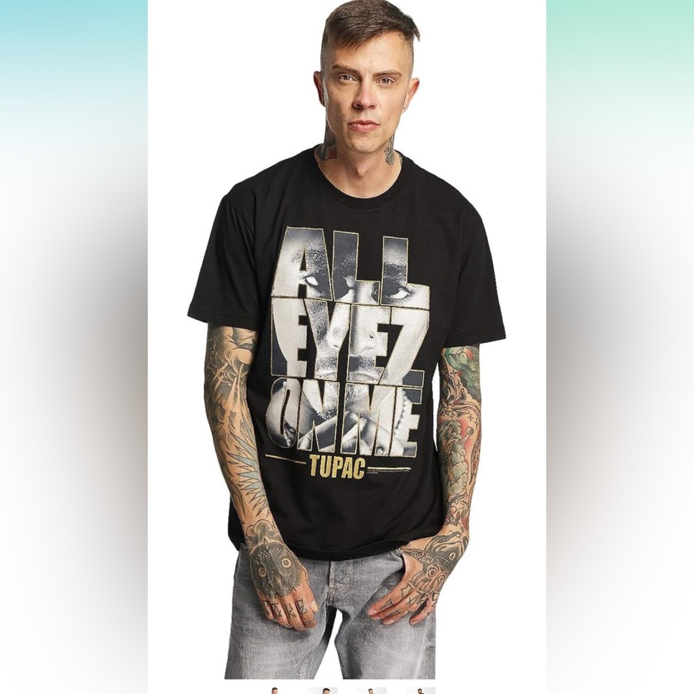 Tupac All Eyez On Me Foil Print T-Shirt